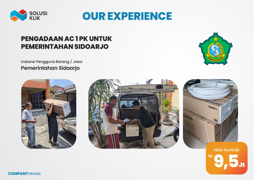 Pengadaan AC 1 PK untuk Pemerintahan Sidoarjo (9,5 jt)