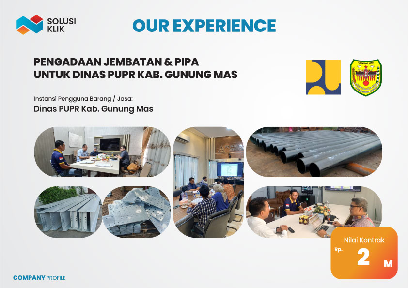 Pengadaan Jembatan & Pipa untuk Dinas PUPR Kab. Gunung Mas