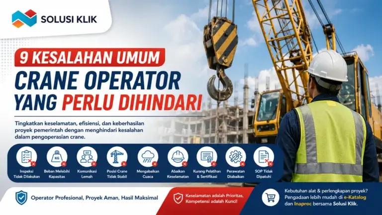 Hindari kesalahan umum crane operator dalam proyek pemerintah. Pelajari tips penting untuk meningkatkan keselamatan, efisiensi, dan keberhasilan operasional.