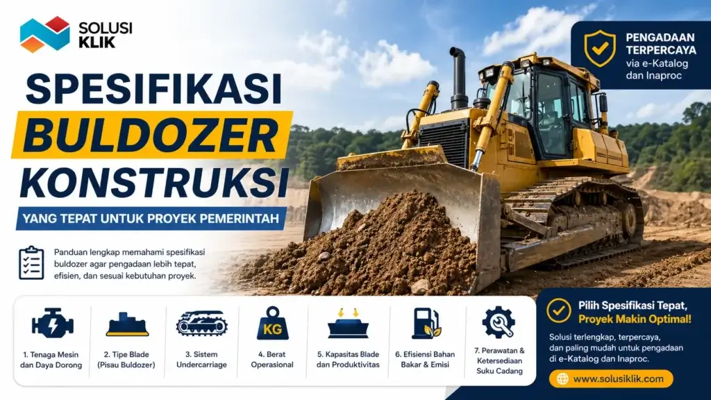 Pelajari spesifikasi buldozer konstruksi yang tepat untuk proyek pemerintah. Panduan lengkap memilih alat berat yang efisien, sesuai kebutuhan, dan mudah dalam proses pengadaan.