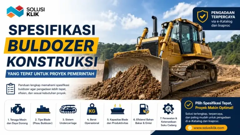 Pelajari spesifikasi buldozer konstruksi yang tepat untuk proyek pemerintah. Panduan lengkap memilih alat berat yang efisien, sesuai kebutuhan, dan mudah dalam proses pengadaan.