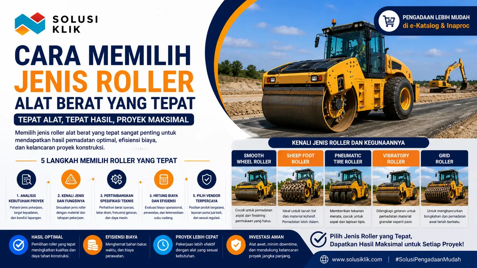 Cara Memilih Jenis Roller Alat Berat yang Tepat