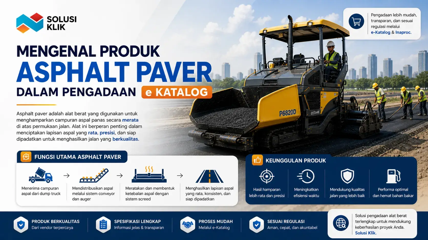 Mengenal Produk Asphalt Paver dalam Pengadaan e Katalog
