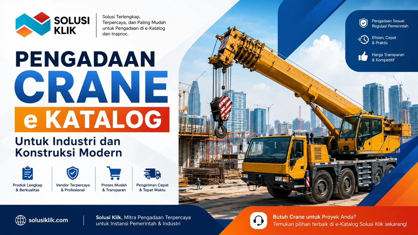Pelajari pengadaan crane e katalog yang efisien untuk konstruksi. Temukan spesifikasi mobile hingga tower crane