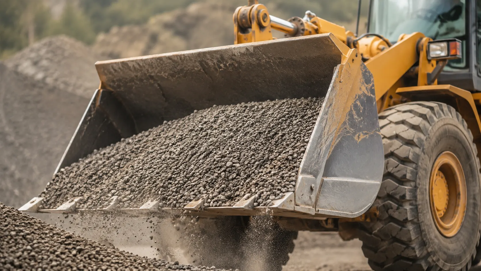 Harga alat berat loader dengan bucket besar untuk material agregat