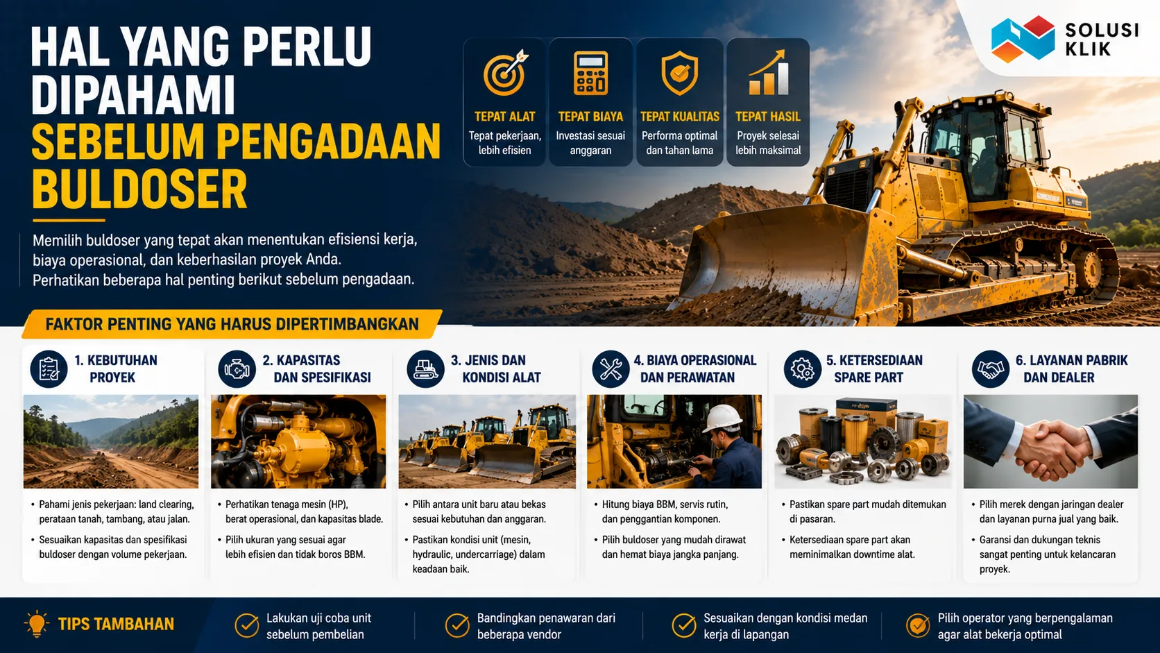 Harga buldoser dan faktor penting sebelum membeli alat berat konstruksi