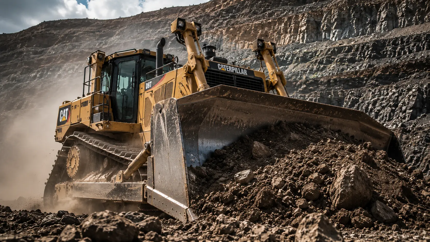 Harga buldoser e katalog tipe heavy duty di area pertambangan