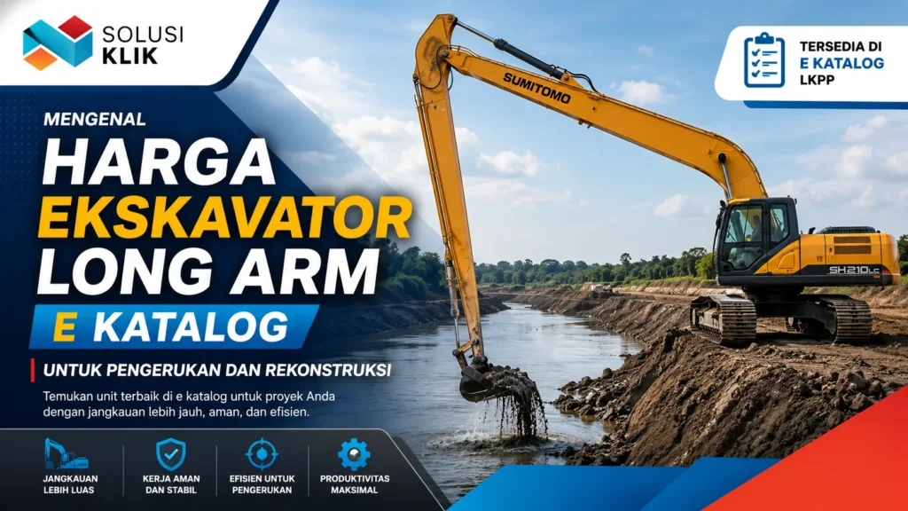 Harga ekskavator long arm e katalog untuk proyek normalisasi sungai