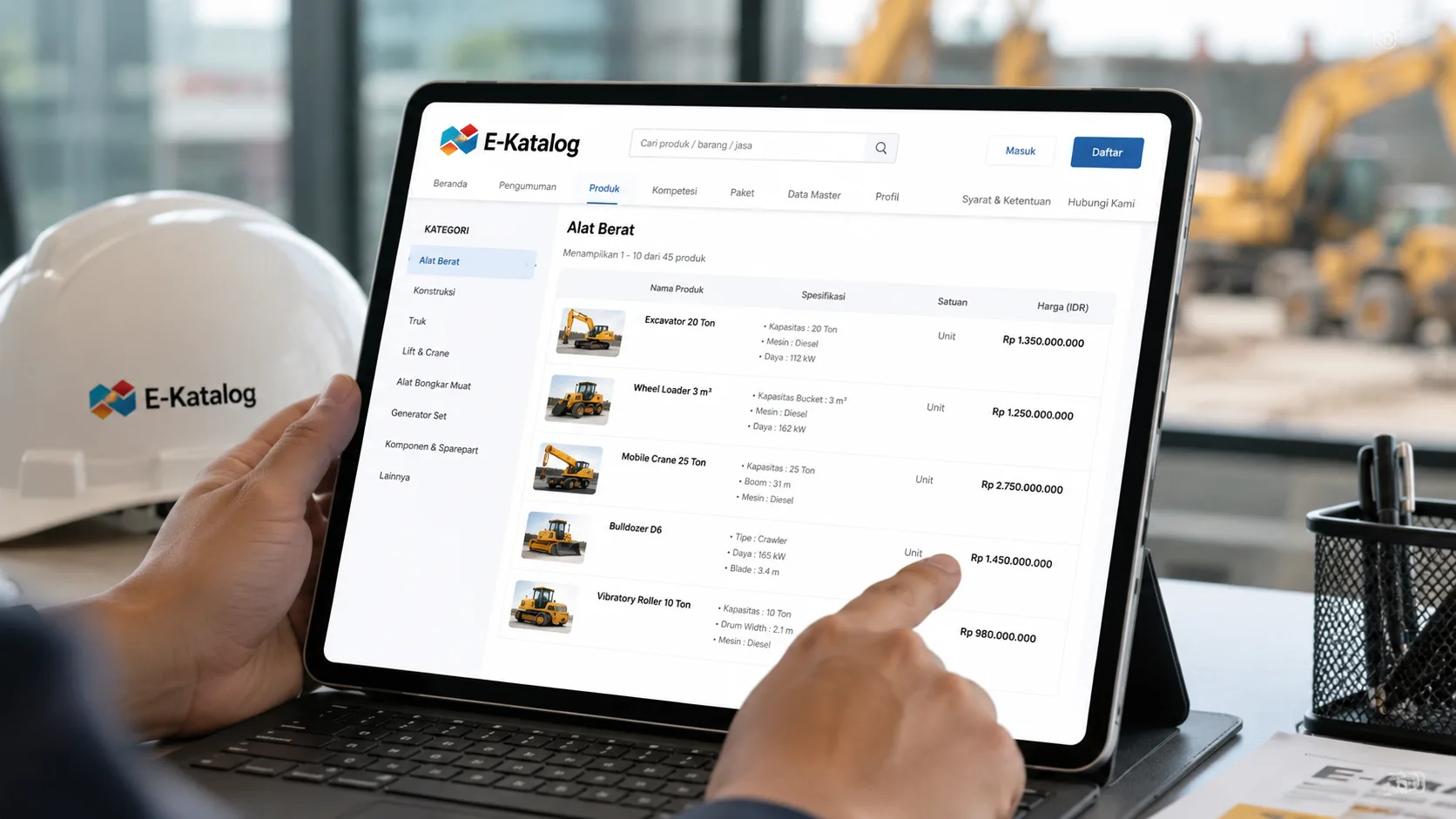 Harga ekskavator mini e katalog dengan daftar spesifikasi dan harga