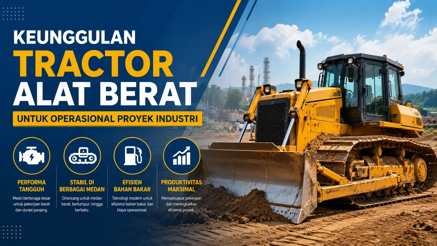 Keunggulan tractor alat berat untuk operasional proyek industri melalui pengadaan alat berat tractor e katalog