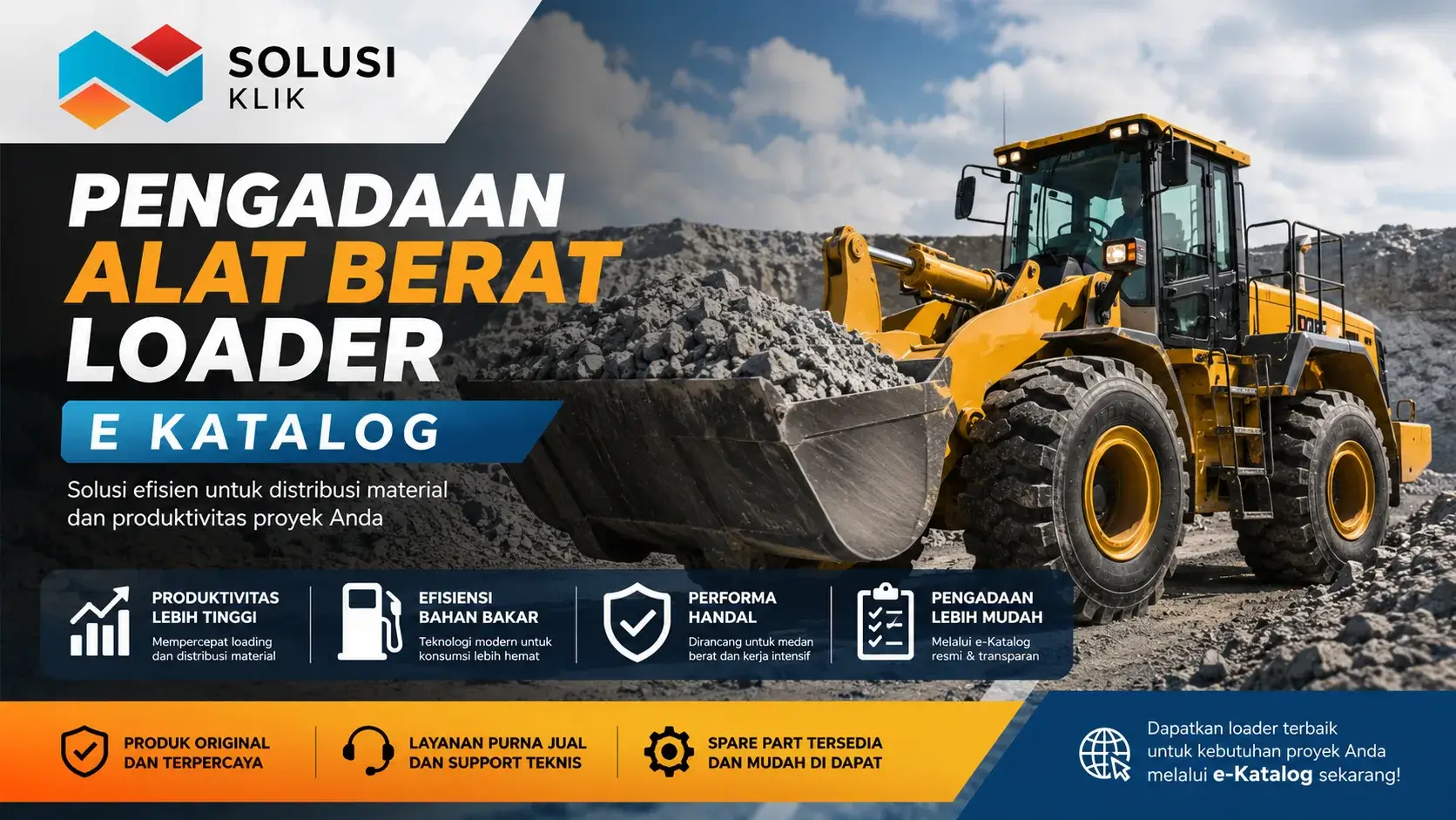 Pengadaan alat berat loader e katalog untuk proyek konstruksi dan distribusi material modern di area industri