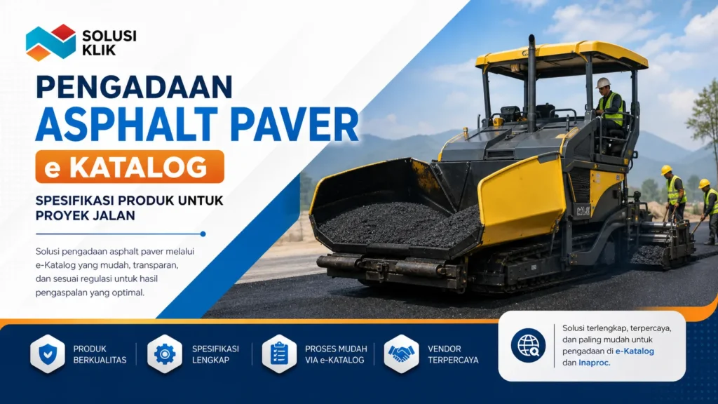 Pelajari spesifikasi produk asphalt paver dalam pengadaan asphalt paver e katalog. Temukan fungsi, jenis, dan tips memilih alat yang tepat untuk proyek jalan bersama Solusi Klik.