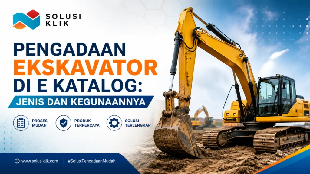 Pelajari pengadaan ekskavator di e katalog, mulai dari jenis-jenis ekskavator hingga kegunaannya di lapangan. Temukan solusi pengadaan mudah, cepat, dan terpercaya bersama Solusi Klik.