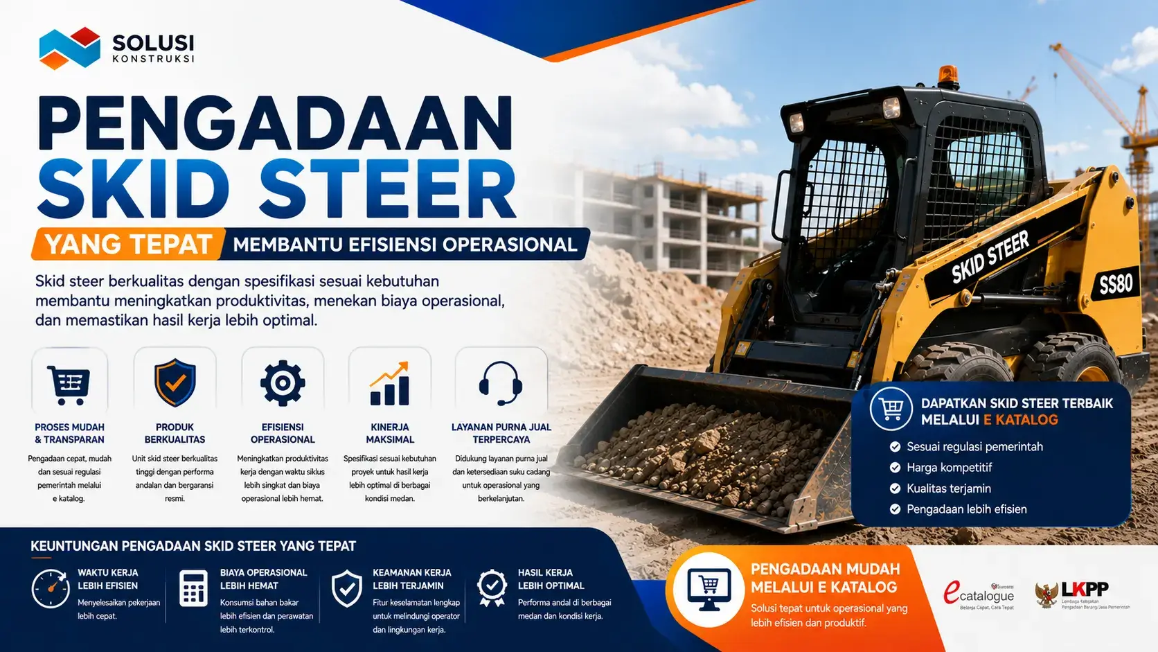 Pengadaan skid steer yang tepat membantu efisiensi operasional proyek konstruksi dan industri