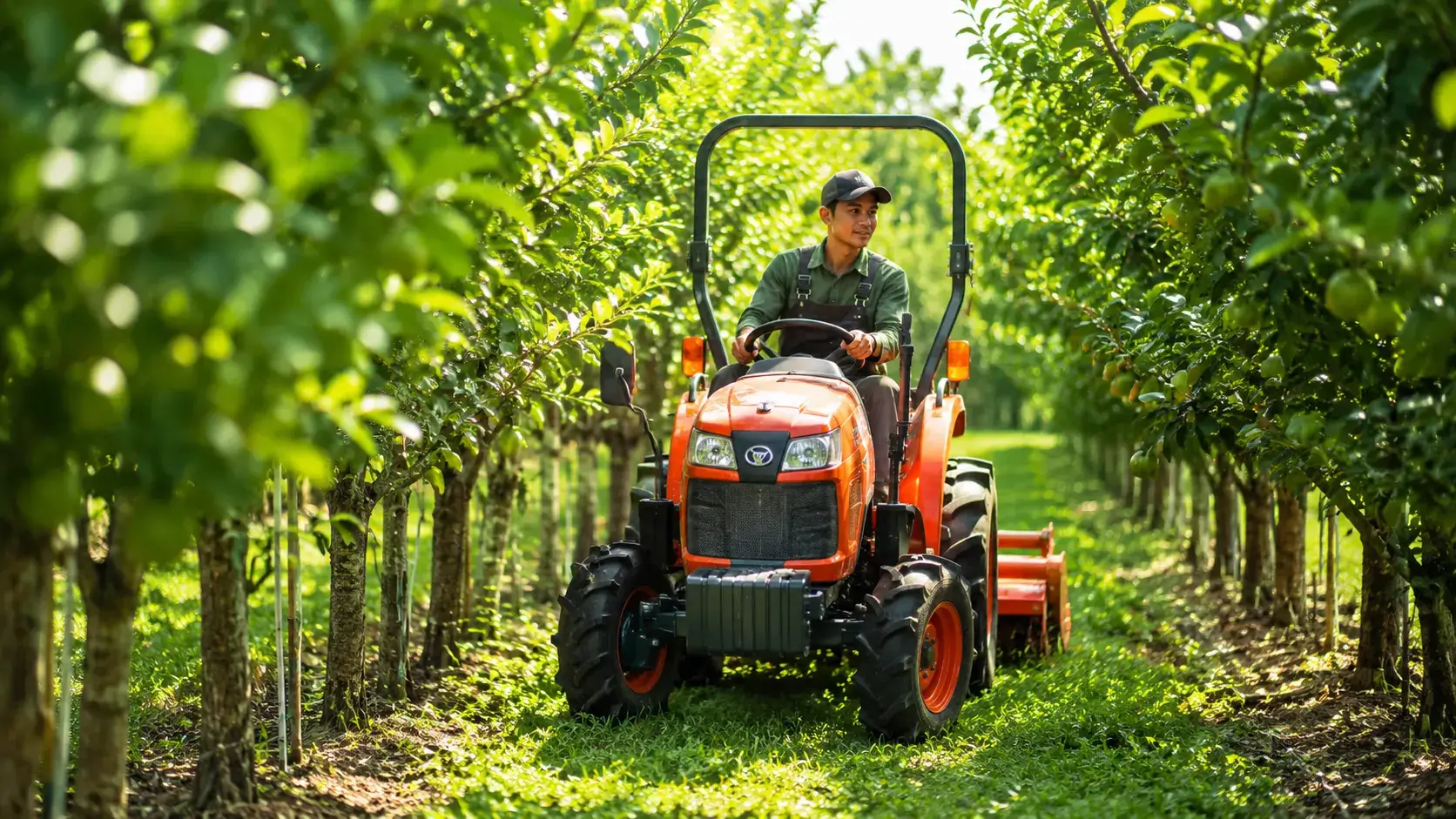 Pengadaan tractor e katalog compact tractor di area perkebunan buah