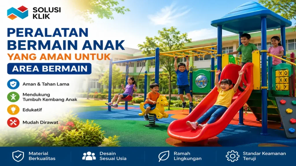 Peralatan bermain anak yang aman dan edukatif untuk area bermain sekolah dan playground modern.