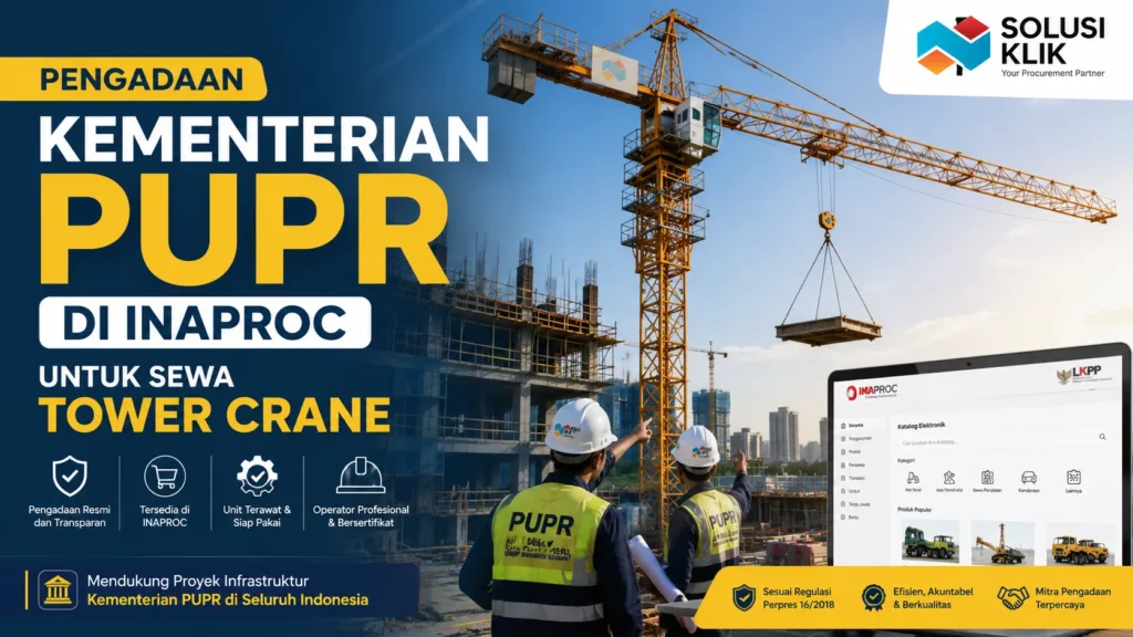 Pengadaan Kementerian PUPR di Inaproc untuk jasa sewa tower crane pada proyek konstruksi infrastruktur pemerintah
