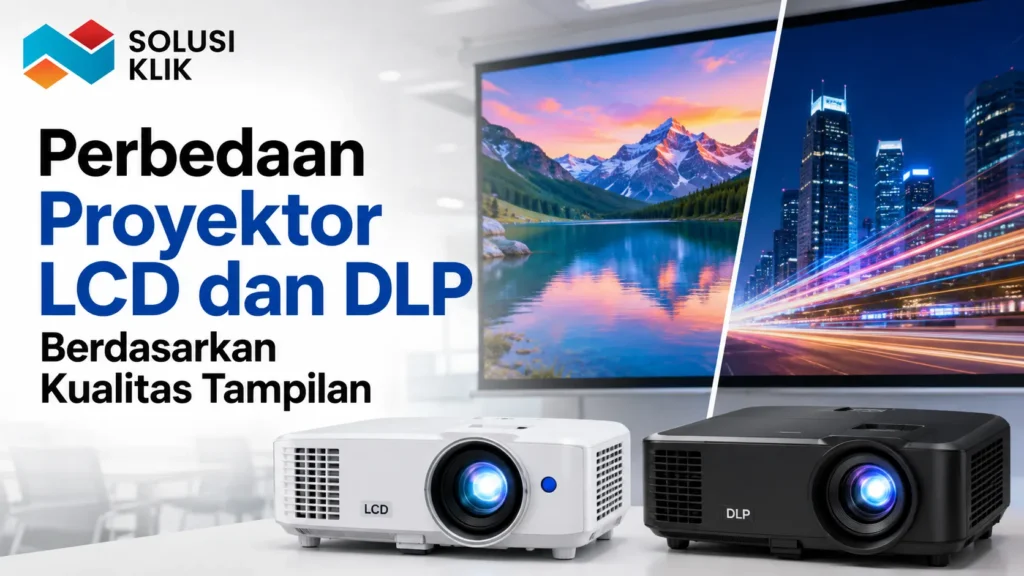 Penyedia jasa dan barang INAPROC untuk perbandingan proyektor LCD dan DLP berdasarkan kualitas tampilan.